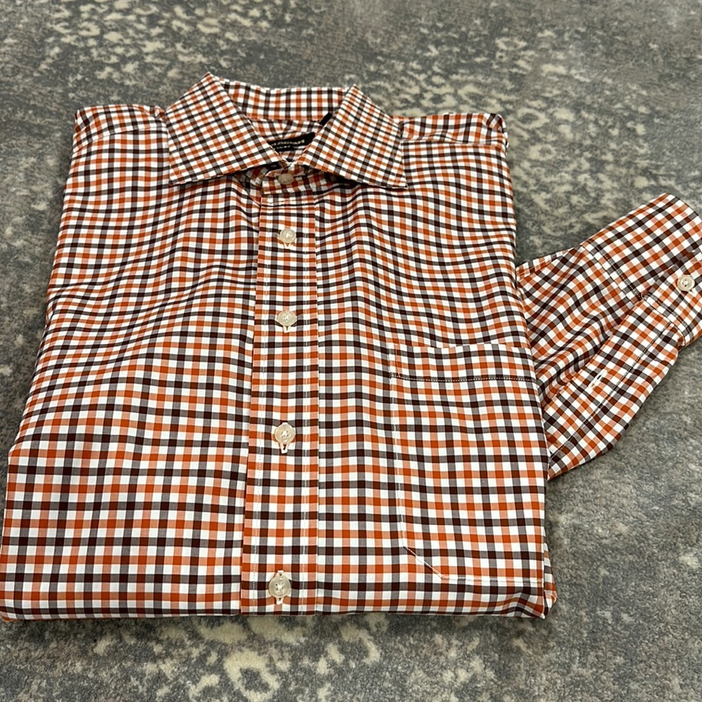 PAUL STUART MENS CHECKED SHIRT 16 1/2 X 34 - Picture 7 of 9